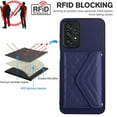 thumbnail image 5 of Envelope Design for Samsung A23 4G Case RFID Blocking Wallet Card Holder Leather PU Flip Cover Folio Lanyard Crossbody Strap Women Girl Magnetic Clasp Kickstand for Samsung Galaxy A23 4G, Blue, 5 of 10