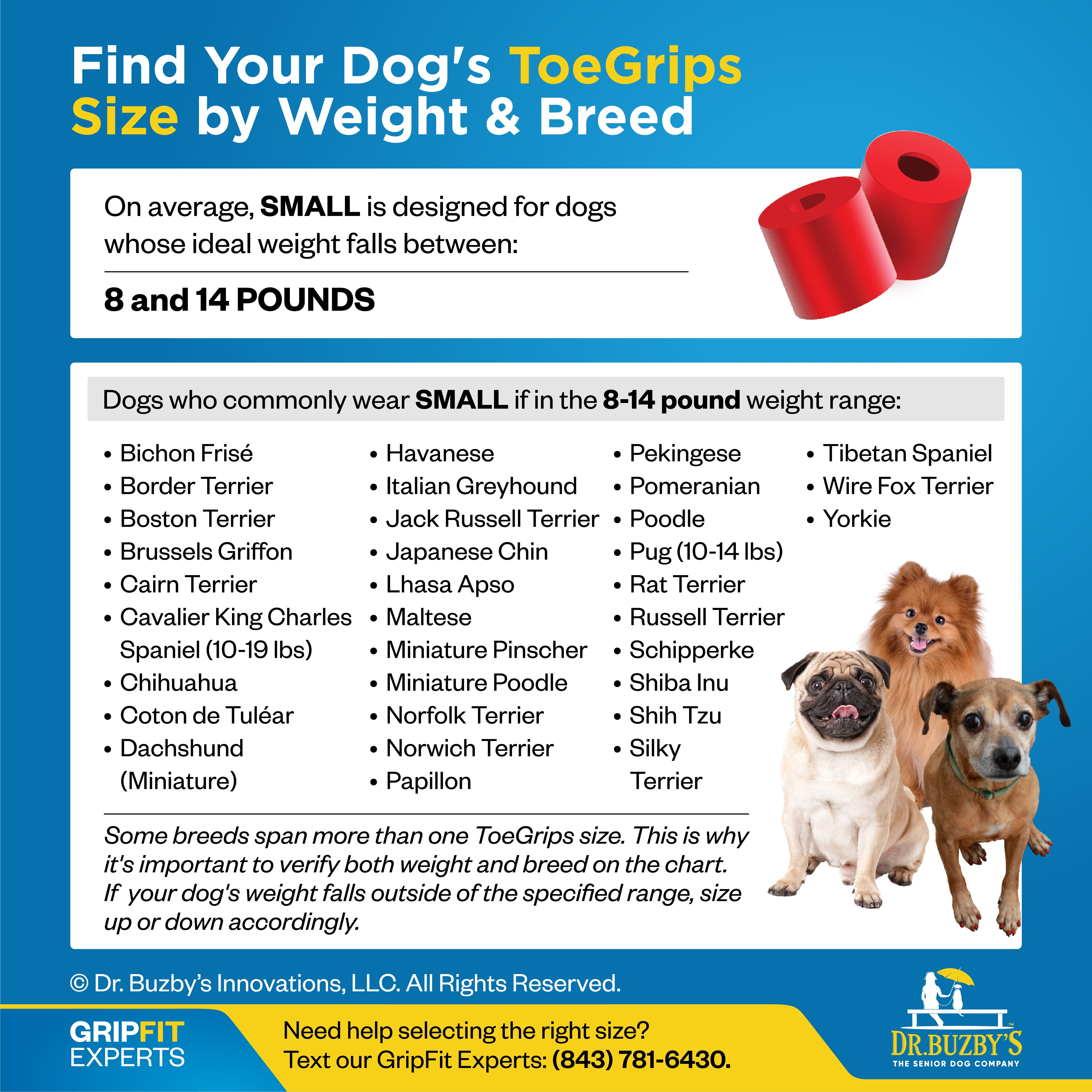 Dr Buzby's Small ToeGrips for Dogs - Instant Traction on Wood/Hardwood Floors -1 Pack (20 Grips)