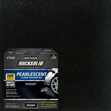 Pearl Black, RockSolid Pearlescent 1 Car Garage Floor Coating Kit-306325, 80 oz