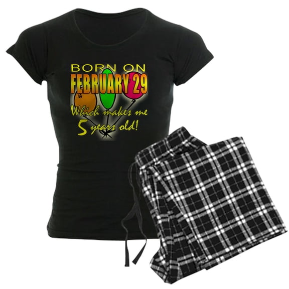 CafePress - Leap Year Birthday 5 Years O - Women's Dark Pajamas