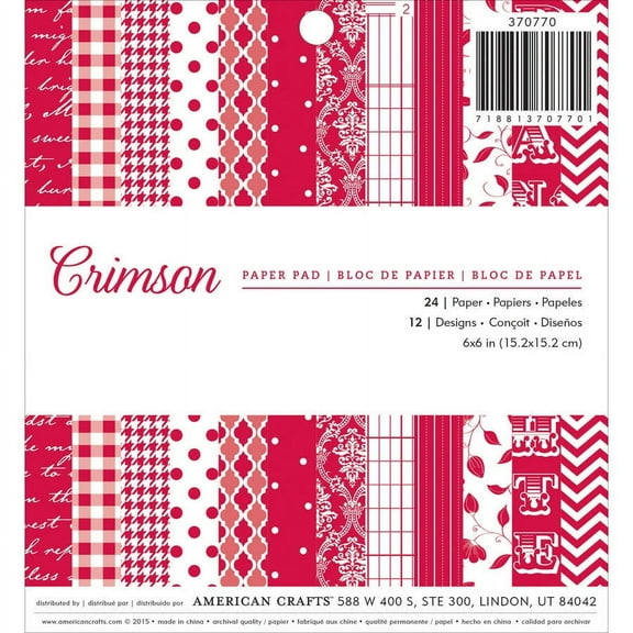 American Crafts Paper Pad, 6" x 6", 24pk
