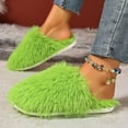 thumbnail image 6 of Bkhluea Fuzzy Faux Fur Slippers Women's Fluffy Long Hair Faux Fur Slip on Slides Fluffy Outdoor Flat Slippers Non-Slip Warm Home Slide Shoes, 6 of 7