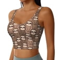 thumbnail image 2 of KLL brown sloth family for Workout Tank Tops for Women,U Back Fitness Top Built in Shelf Bras Padded Fit for Yoga Gym-X-Large, 2 of 8