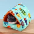 thumbnail image 6 of Colorful Winter Rabbit Squirrel Mini Cage Small Animal Sleeping Bed Hamster House Guinea Pig Nest Warm Mat TYPE2-L, 6 of 8