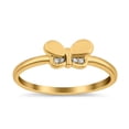 thumbnail image 2 of Yellow Tone, Simulated Cubic Zirconia Size-8 Butterfly Ring Round Shape 925 Sterling Silver, 2 of 7