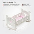 thumbnail image 6 of ROBUD Wooden Doll Cradle Rocking Baby Crib Bed,Toys for Dolls Girl,Fits Dolls up to 18 inches,White, 6 of 9