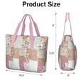 thumbnail image 3 of Tote Bag for Women - Pioneer Flower Shoulder Bag - Large Utility Work Duffle Bag with Zipper Handbag for Travel, Work, Sprots, 3 of 5