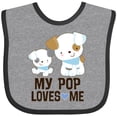 thumbnail image 3 of Inktastic My Pop Loves Me Grandson Puppy Boys Baby Bib, 3 of 4