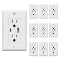 thumbnail image 1 of Salida USB TOPGREENER TU21536AC-W tipo C 15 A con puertos USB x10, 1 of 7