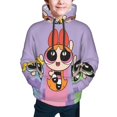thumbnail image 3 of The Powerpuff Girls Youth Active Sweatshirt Printing Casual Pullover Hoodies Winter Fall Clothes Outerwear Medium, 3 of 7