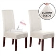 thumbnail image 1 of Fundas elegantes para sillas de comedor, paquete de 2, hechas de micro gamuza suave y elástica, lavables y adecuadas para diversas ocasiones., 1 of 1
