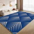 thumbnail image 1 of Vintage Blue Stripes Rug 5x7 Area Rugs Funky Blue Rugs Soft Non Slip Washable Non Shedding Indoor Carpet for Living Room Bedroom Home Entrance Foyer Decor, 1 of 7