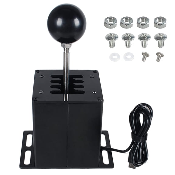 YIUIY PC USB Simulator Shifter Compatible with G29 G27 G25 G920 T300RS/GT Steering Wheel Sequential H Gear Shifter Compatible with ATS ETS Dust WRC Sim Racing Games 7 R Black