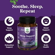 Natures Craft Natural Sleep Support Supplement with Magnesium and L-Theanine, 60 Capsules