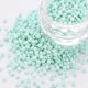 thumbnail image 1 of 8/0 Opaque Glass Seed Beads Round Hole Frosted Colours Round Light Cyan 3~4x2~3mm Hole: 0.8mm about 15000pcs/Pound, 1 of 5