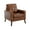 Brown - PU, variant on Guyou Faux Leather Armchair, Mid Century Modern Button Tufted Accent Chair, Upholstered Single Sofa with Wooden Legs, Club Chair for Living Room Bedroom Reading, Retro Brown