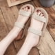 thumbnail image 1 of Detalle de tejido, sandalias deslizantes de doble correa, zapatos de mujer, chanclas de verano, sandalias de playa, zapatillas de fondo plano Wmkox8yii  ytu8674, 1 of 9