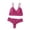 Hot Pink, variant on JSGEK Women Floral Lace Bra and Thong Set Plunge Neckline Adjustable Straps Intimate Lingerie for Bedroom Wear White S