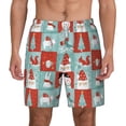 thumbnail image 2 of Picia Warm Christmas Memories pattern Mens Swim Trunks with Compression Liner Stretch Beach Shorts Quick Dry with Zipper Pockets No-Chafing Board Shorts-Small, 2 of 9