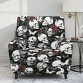 thumbnail image 2 of Kuiaobaty Skull Rose Butterfly Recliner Couch Cover Halloween Elastic Reclining Sofa Slipcover Breathable Reclining Slipcover Washable Recliner Chair Cover with Side Pocket for Pets, 2 of 8