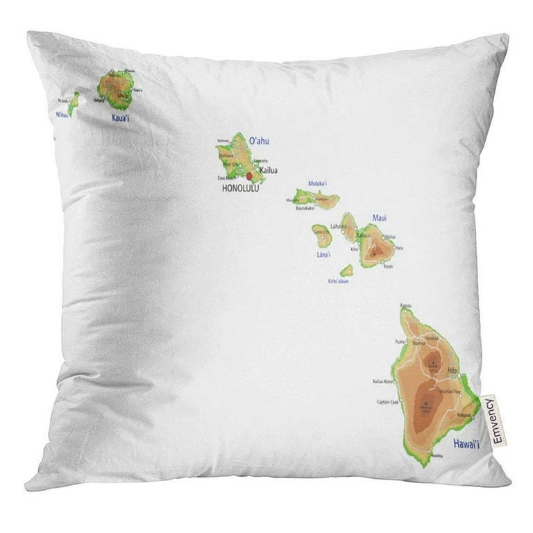 ARHOME Topographic High Detailed Hawaii Physical Map with Labeling
