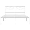 thumbnail image 2 of vidaXL Metal Bed Frame with Headboard White 53.1"x74.8", 2 of 6