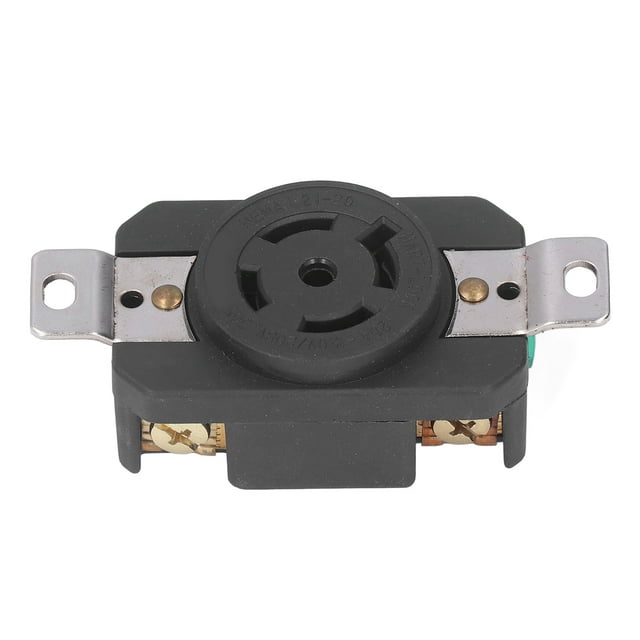 Locking Receptacle, 20A 120/208V Mounting Industrial Socket Conductivity Wear Resistant With Brass Contacts For Generators