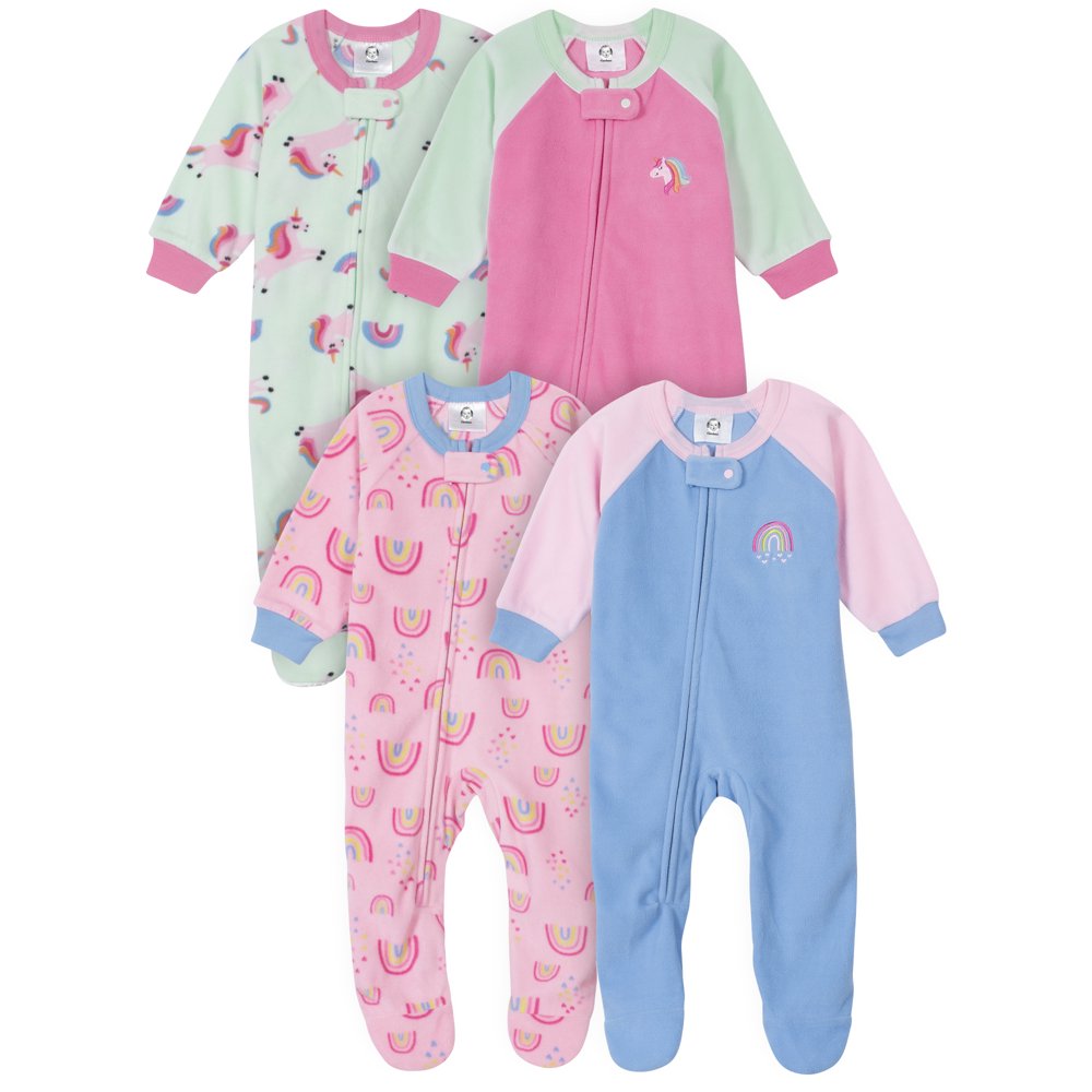 Gerber Gerber Toddler Girls Microfleece Blanket Sleeper Pajamas, 4