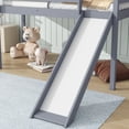 thumbnail image 4 of Leumius Twin Low Loft Bed with Slide, Ladder, Safety Guardrails, Rubber Wood Twin Loft Bed for Boys Girls Grey, 4 of 9