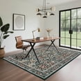 thumbnail image 2 of FairOnly 8'x10'Pastoral Washable Low Pile Rug Modern Farmhouse Non Slip Foldable Carpet for Kitchens Bedroom Living Room,Black, 2 of 7