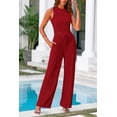 thumbnail image 4 of Conjunto Coordinado PRETTYGARDEN Top Corto y Pantalón Palazzo Rojo L, 4 of 8