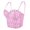 Pink, variant on Generic Women's Natural Reigning Rhinestone Bustier Crop Top Sexy Mesh Corset Top Br