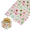 thumbnail image 2 of Single-sided Christmas Wrapping Paper Bundle Candy Cane Stripe, Snowmen and Santa Patterns, 2 of 3