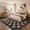 Black Coffee, variant on HIWEAVER Black Coffee 2′ x 6′ Scalloped-edge Easy Jute Runner Rug for Kitchen Modern Bordered Plaid Indoor Outdoor Neutral Carpet for Patios Non Slip Washable Throw Mat for Home Decor