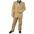thumbnail image 2 of Stylish 2pc. Men's Regular Fit Dress Suit with 1 Free Pair of Socks - Khaki 50L, 2 of 5