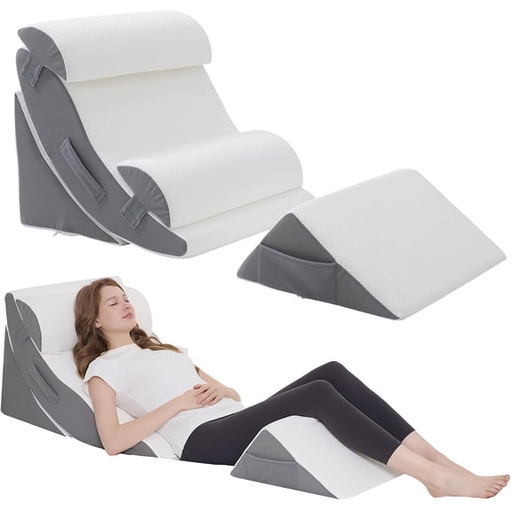 Wedge Pillow Set for After Surgery – 5PCS Orthopedic Bed Wedge Pillow Set for Sleeping, Body, Back and Leg Pain Relief