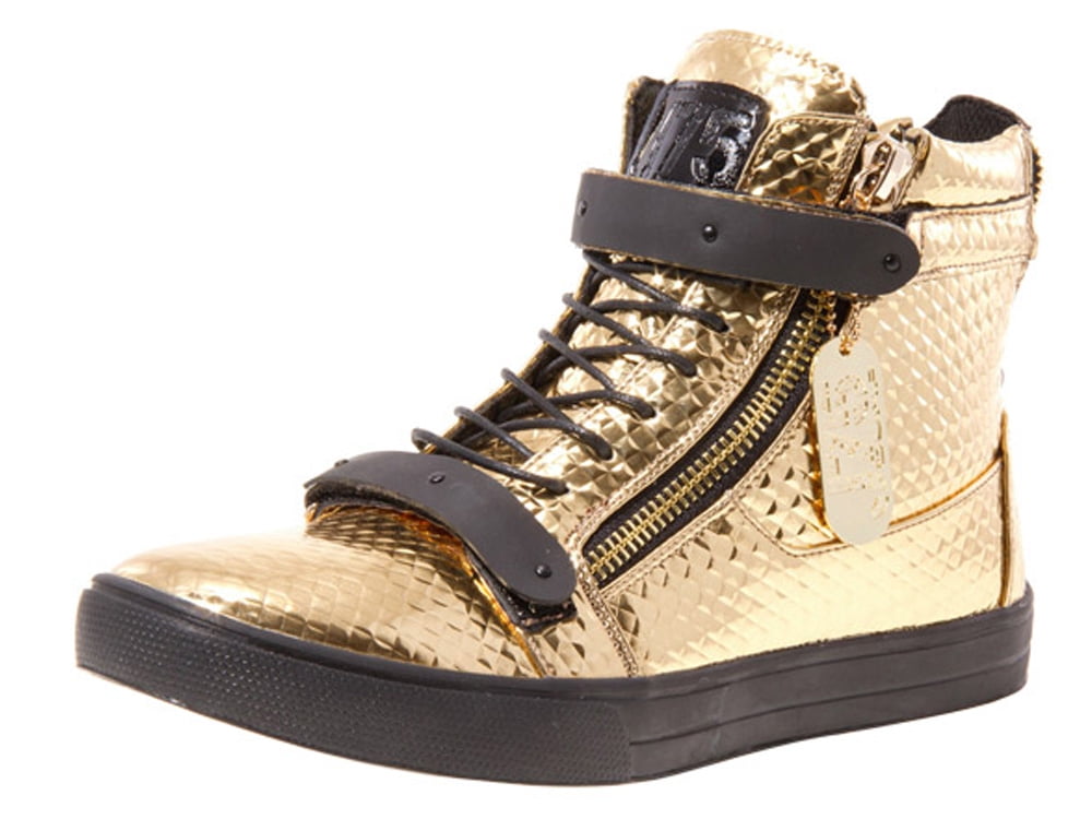 mens gold high top sneakers