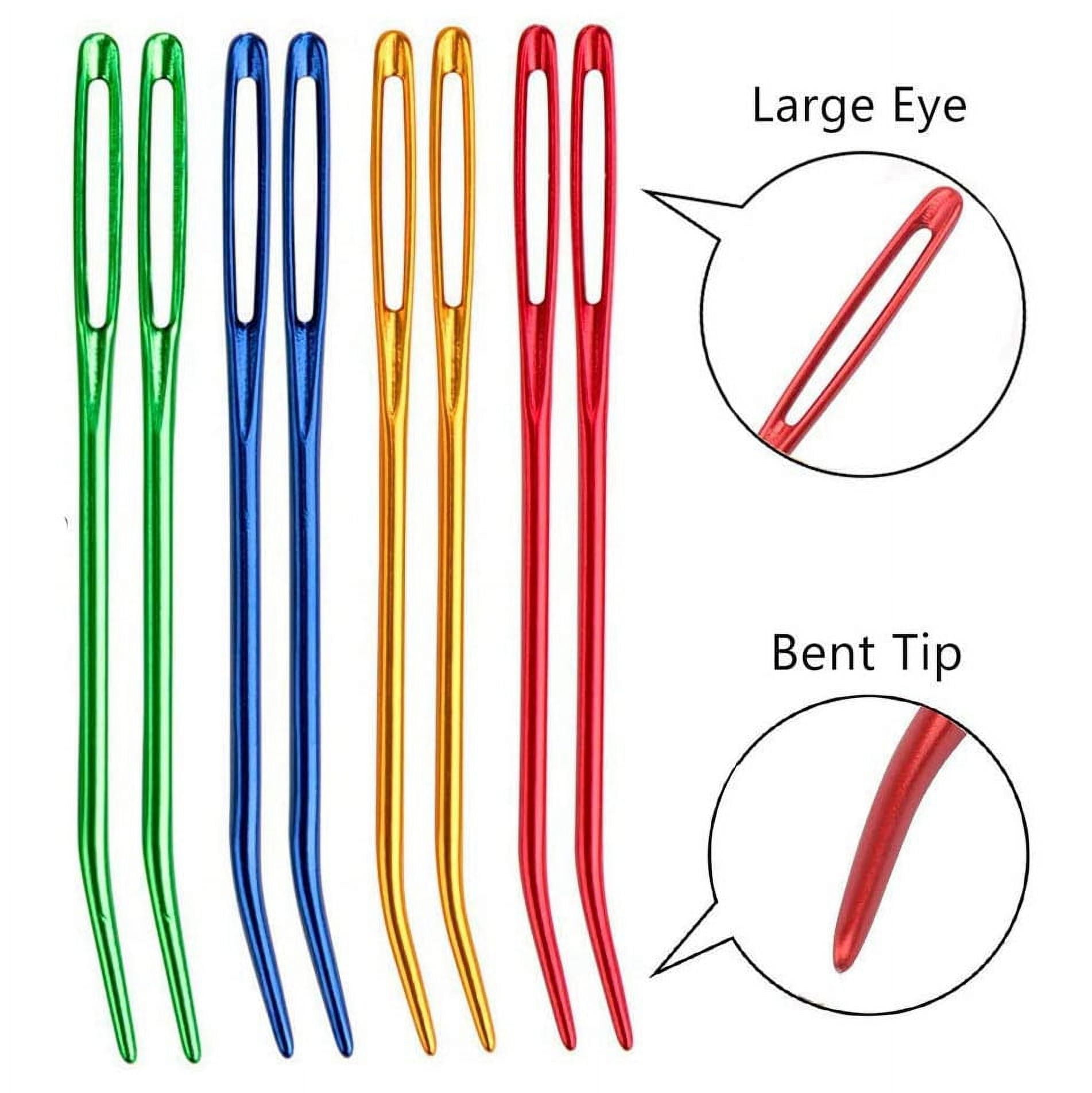 Knitting Bent Tip Yarn Needle Metal 6 Vibrant Colors Crochet Darn  Embroidery 2pc