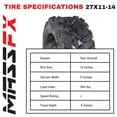 thumbnail image 6 of MASSFX 27x9-14 27x11-14 Front & Rear Tires - 6 Ply Durable Dual Compound for ATV & UTV 27x9x14 27x11x14(2 Pack), 6 of 8