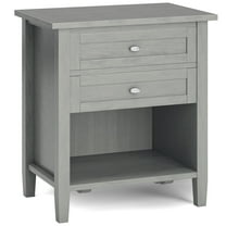 Warm Shaker Solid Wood 24 inch Wide Transitional Nightstand in Fog Grey