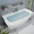 thumbnail image 2 of Bank Series 65 in. x 31 in. Flat Bottom Acrylic Freestanding Soaking Bathtub with Center Drain in Glossy White, 2 of 6