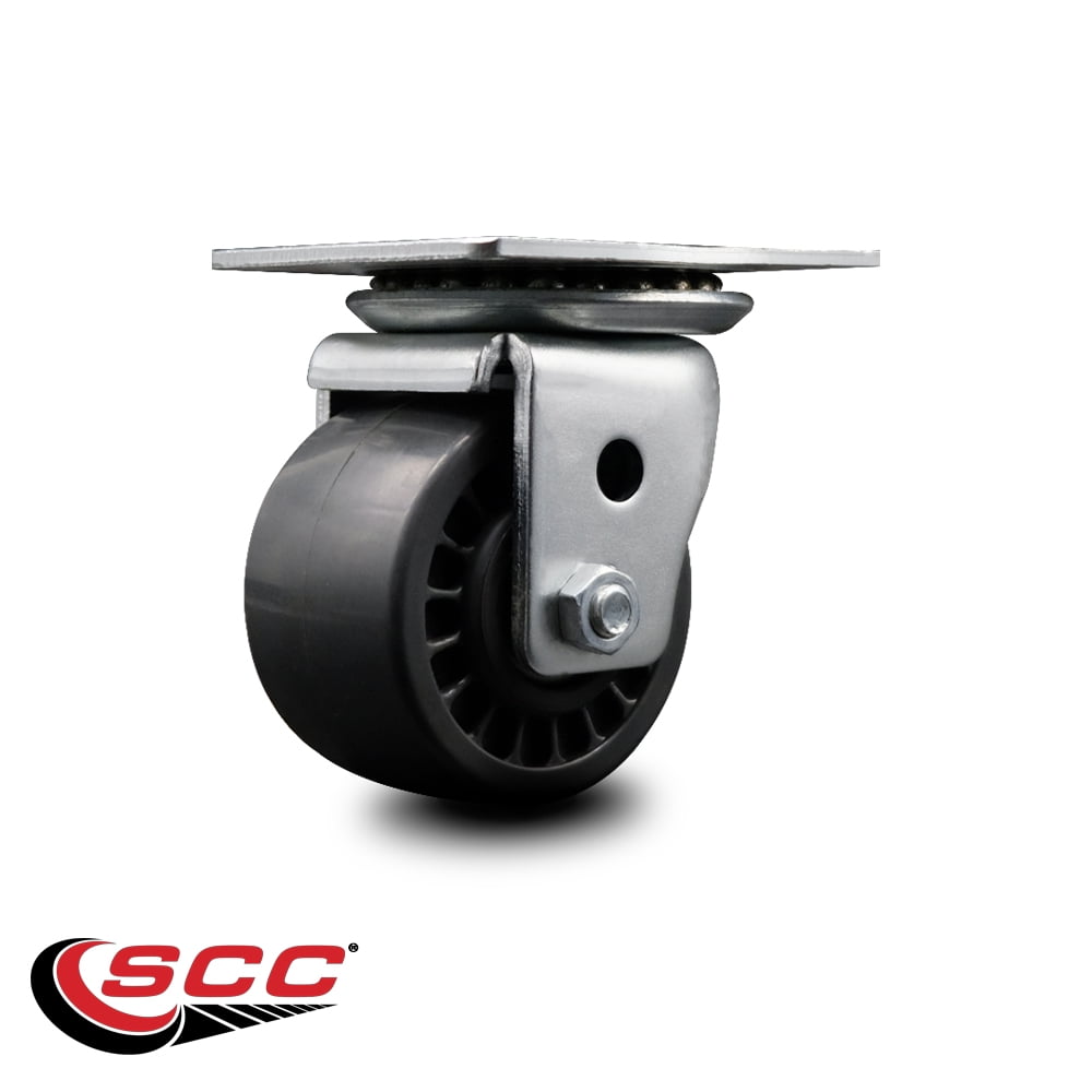 Low Profile Solid Polyurethane 3 Inch Wheel Top Plate Swivel Caster SCC
