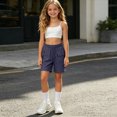 thumbnail image 5 of NOLDARES Girl's Wide Leg Sweatpants Elastic Waist Athletic Long Joggers with Pockets Causal Baggy Kids Sports Pants(Navy,7-8 Years), 5 of 7