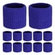 thumbnail image 1 of Uxcell 12PCS Bandas de sudor deportivas, muñequeras de algodón absorbentes de sudor para entrenamiento/baloncesto/correr [Azul zafiro, 5cm de ancho], 1 of 7