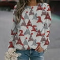 thumbnail image 2 of GHSDFBB Chandails de Noël pour Femmes Mode Loisirs Imprimé Graphique Manches Longues Hauts Mignons Chandail en Molleton Col Rond Cadeau de Noël, 2 of 5