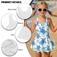 thumbnail image 4 of FOR U DESIGNS Girls One Piece Swimsuit with Skirt Comfortable Hawaiian Swimwear with Skirt Modest Beach Swim Dress 3-13 Years, Turtle Leaf, 4 of 7