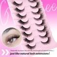 thumbnail image 2 of Fox Eye Lashes Wispy Eyelashes Natural Look Clear Band Lashes Fluffy Faux Mink Lashes Strip Natural False Lashes Pack by GVEFETIEE 8 Pairs, 2 of 7