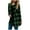 Army Green, variant on Women's Open Front Long Cardigan Draped Snap Buffalo Plaid Shirt Kimono Cardigan Knit Sweater Long Sleeve Jacket Plaid Cardigan Fall Checkered Coat Top Lady Automobiledigan Army Green L