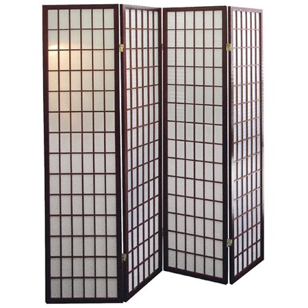 ORE International 4-Panel Room Divider, Cherry