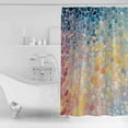 thumbnail image 2 of Colorful Block Art Stone Shower Curtain, 72" x 72", Oil Painting Texture Waterproof Bathroom Curtain Washable Shower Curtain Set with 12 Hooks, 2 of 6